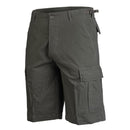 U.S. Army style olive drab prewashed ripstop Bermuda shorts with cargo pockets, lightweight and durable design