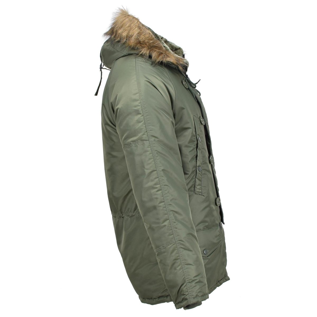 Mil-Tec Brand U.S. Militaire stijl Aviator Parka N3B Faux Fur Hooded Olive Nieuw