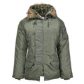 Mil-Tec Brand U.S. Militaire stijl Aviator Parka N3B Faux Fur Hooded Olive Nieuw