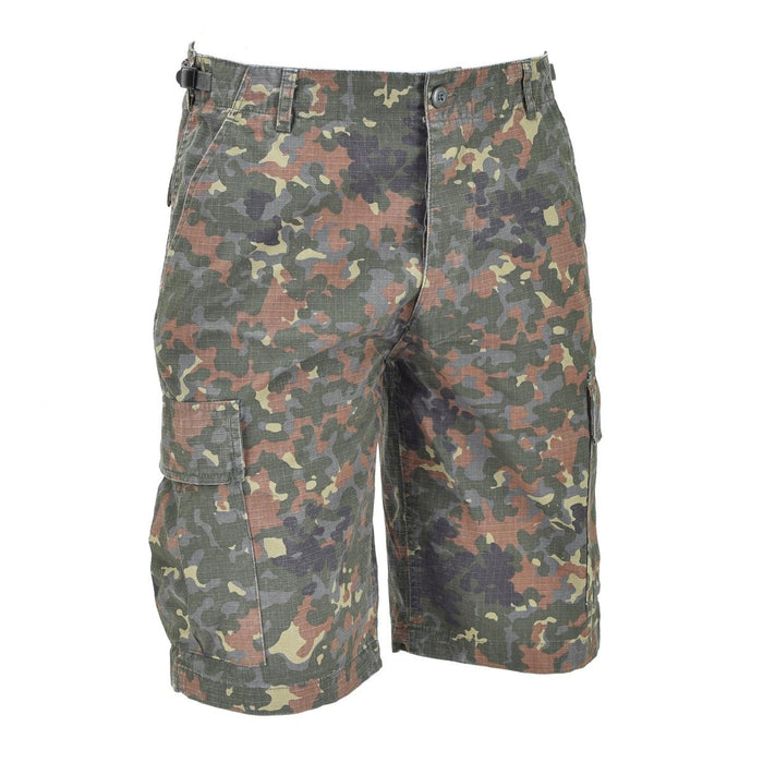 Mil-Tec Amerikaanse militaire stijl voorgewassen gevlekte camouflage ripstop cargoshort met functionele zakken en duurzame stof