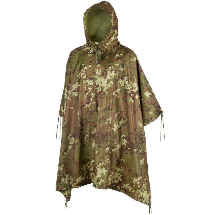 Mil-Tec Brand vegetato camo Poncho in militaire stijl, waterdicht ripstop lichtgewicht - GoMilitar