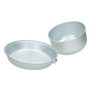 Lightweight aluminum pot and pan set for camping and outdoor cooking with durable, portable design