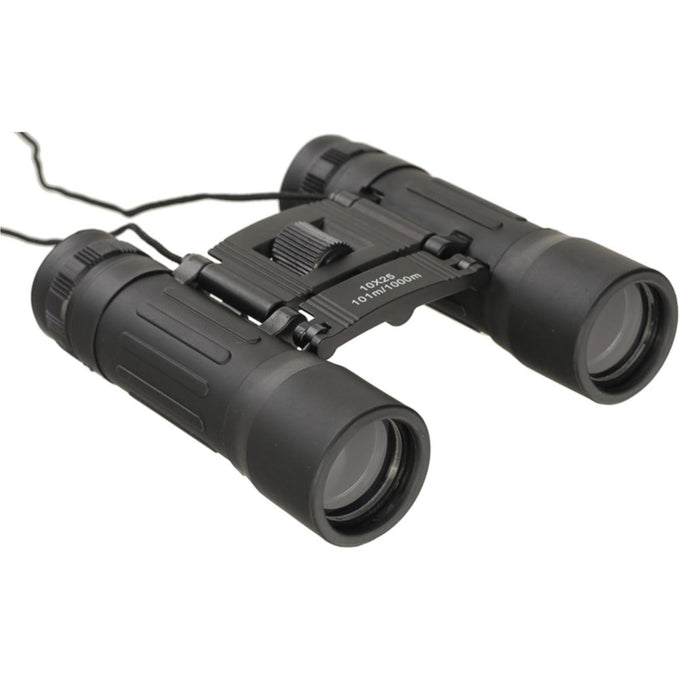 MIL-TEC Collapsible Binoculars 10x25 Clear View Protective Nylon Bag Black - GoMilitar