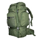 Green MIL-TEC Commando hiking backpack with multiple compartments and MOLLE webbing, 55 liters waterproof large daypack.