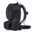 tactical backpack with external pouches in black color