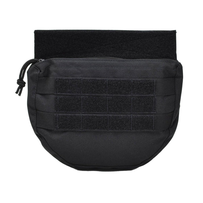 Zwart MIL-TEC klein tactisch drop-down utility-etui met molle-voorpaneel voor veelzijdige uitrustingsbevestiging