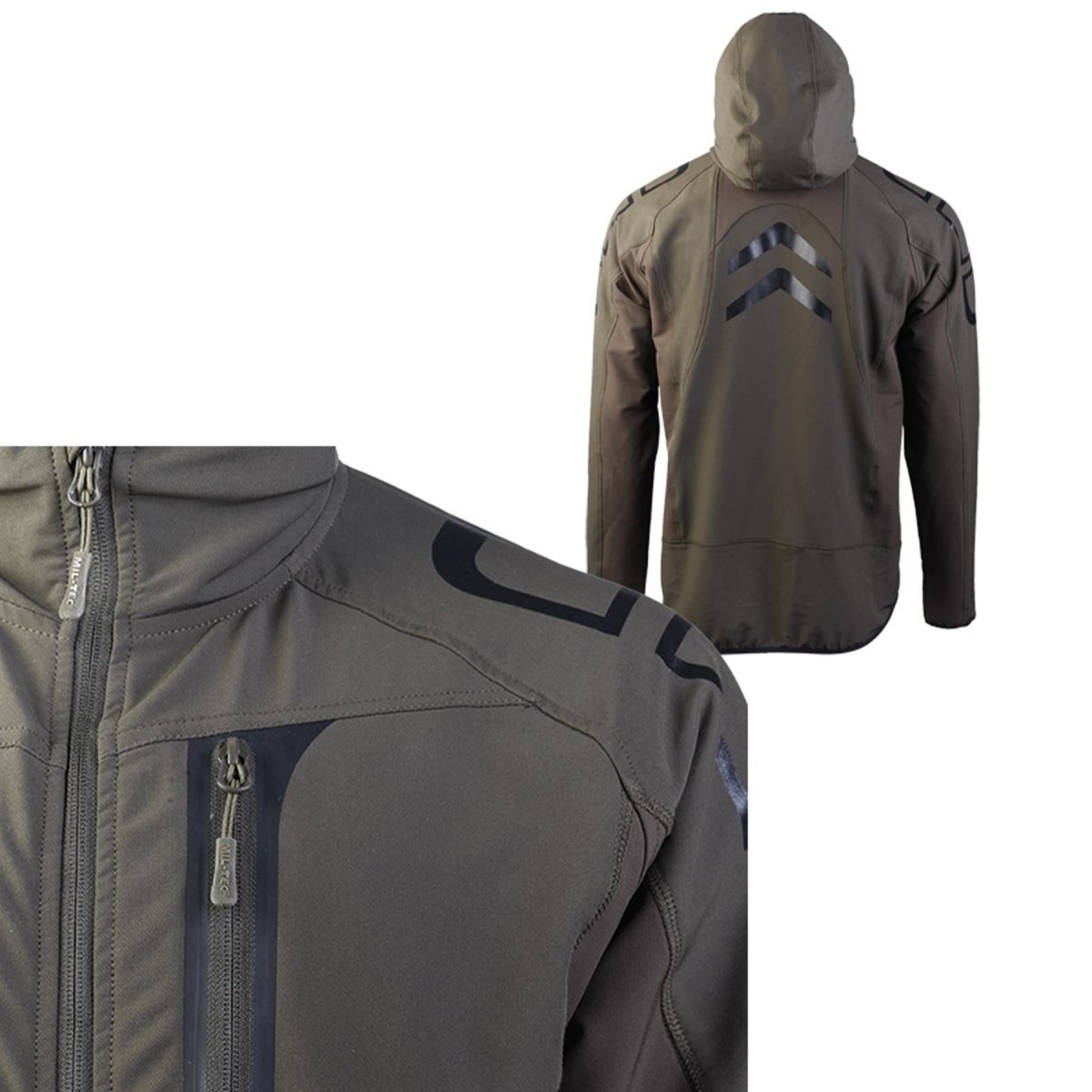 MIL-TEC Flex-Tech waterafstotend jack Lichtgewicht stretch softshell met capuchon
