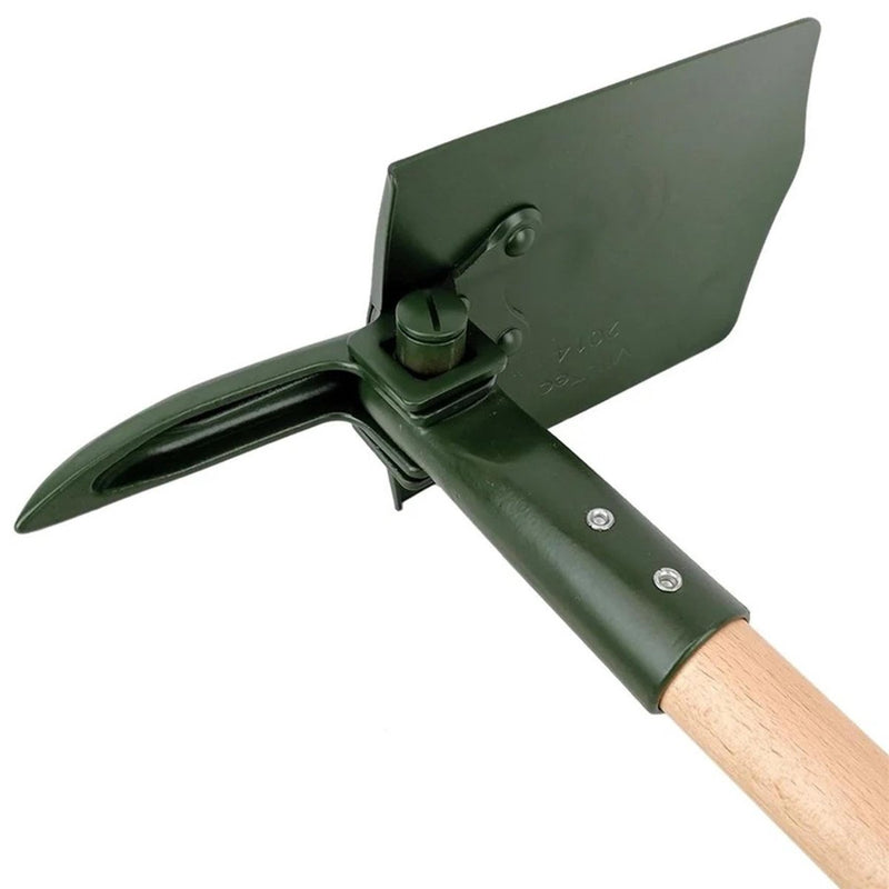 MIL-TEC opvouwbare schop 63 cm lengte stalen mes houten handgreep afgedekt inbegrepen