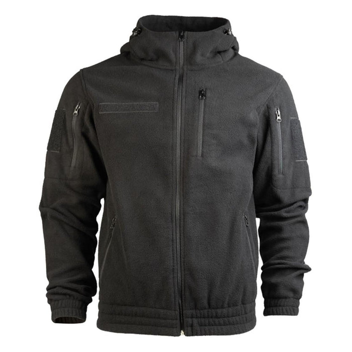 MIL - TEC GEN II Fleecejack Warm Versterkte ellebogen Kap Borstzak Zwart - GoMilitar