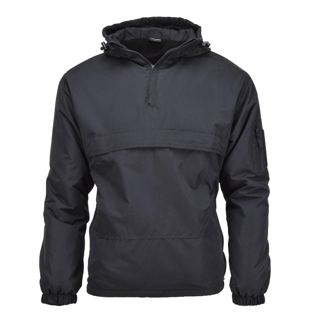 Mil-Tec Duitse militaire jas gevechten winddichte fleece met capuchon gevoerd zwart nieuw