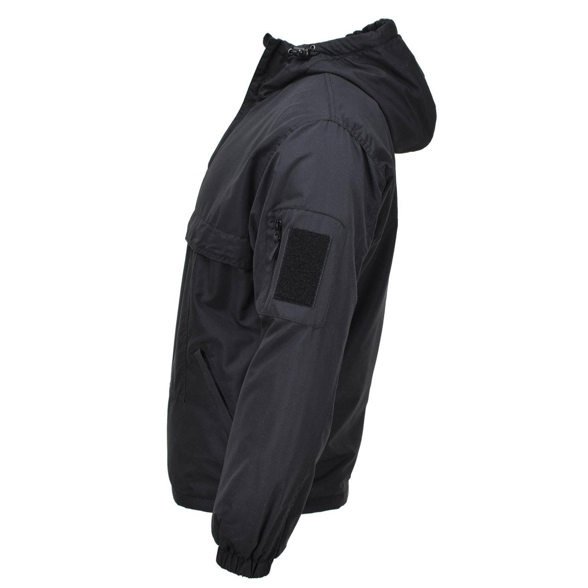 Mil-Tec Duitse militaire jas gevechten winddichte fleece met capuchon gevoerd zwart nieuw