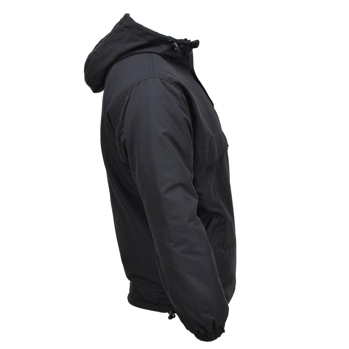 Mil-Tec Duitse militaire jas gevechten winddichte fleece met capuchon gevoerd zwart nieuw