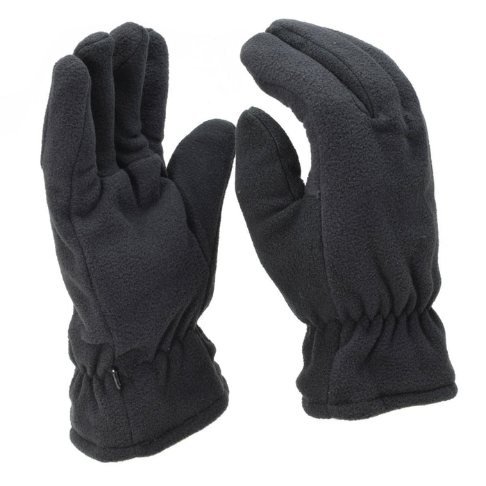 Zwarte Mil-Tec fleecehandschoenen voor heren met Thinsulate-voering, ontworpen voor warmte en duurzaamheid bij koud weer.