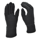 Black Mil-Tec knitted winter gloves with THINSULATE™ lining for warmth and tactical outdoor use.