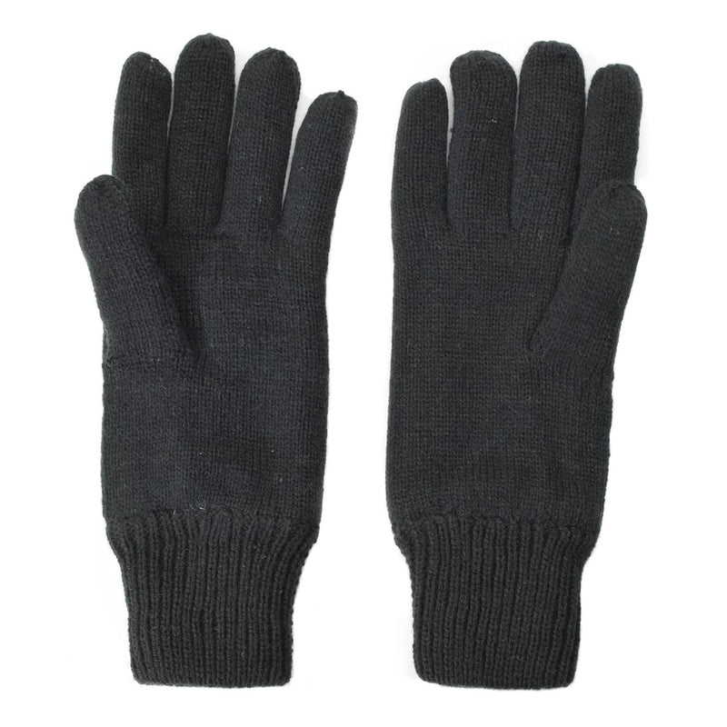 Black knitted Mil-Tec winter gloves for men with warm THINSULATE™ lining and elastic cuffs for a snug fit