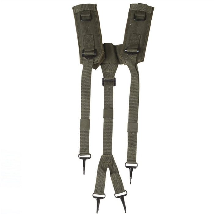 Olijfgroene MIL-TEC LC2 Y-band militaire dragende bretels met verstelbare nylon banden en metalen clips