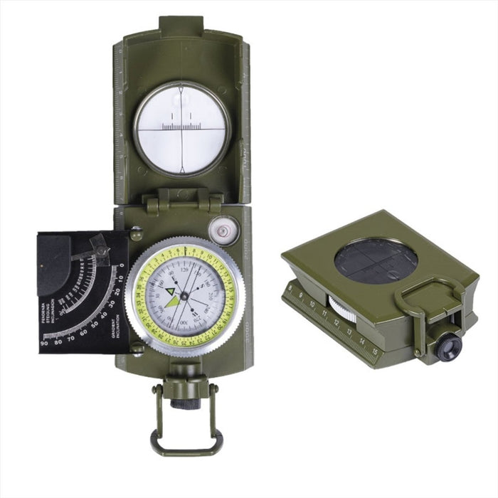 MIL-TEC Militair prismatisch kompas Aluminium nauwkeurig navigatiehulpmiddel Olive - GoMilitar