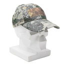 MIL-TEC military style camouflage base cap with adjustable strap and patch plates on a white display head model.