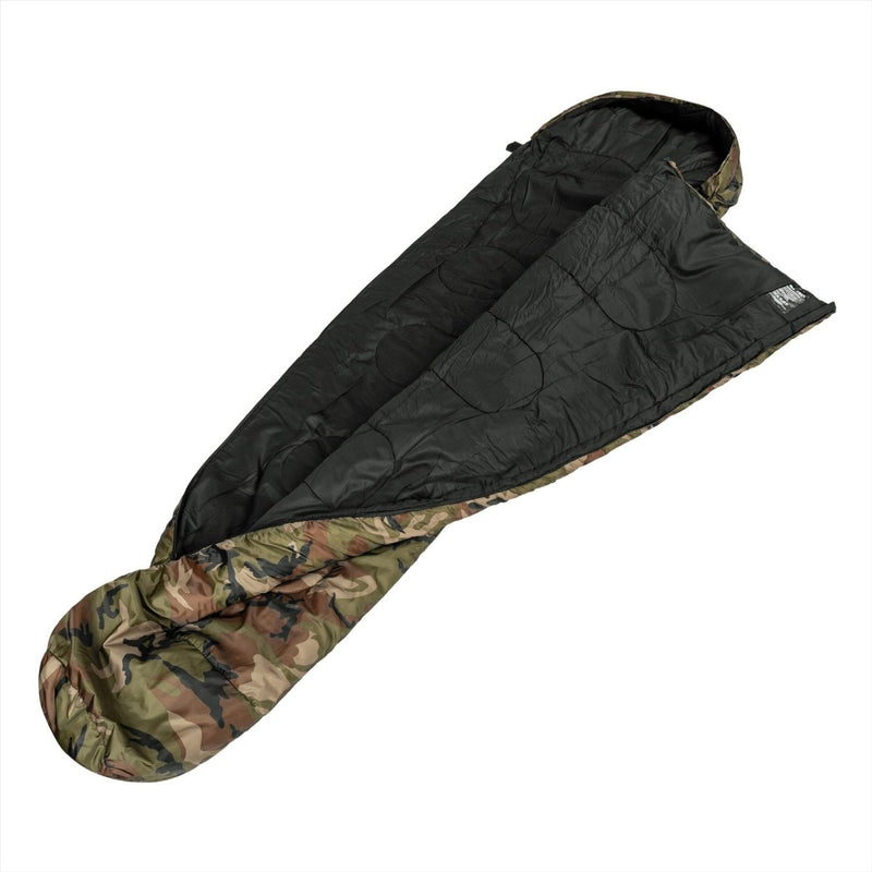 Mil-Tec Mummy Type slaapzak 225 cm holle vezel 2 lagen transporttas