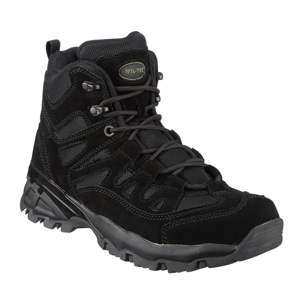 Mil-Tec Squad Boots Mid Calf Round Sole Camping Outdoor Black Suede schoenen