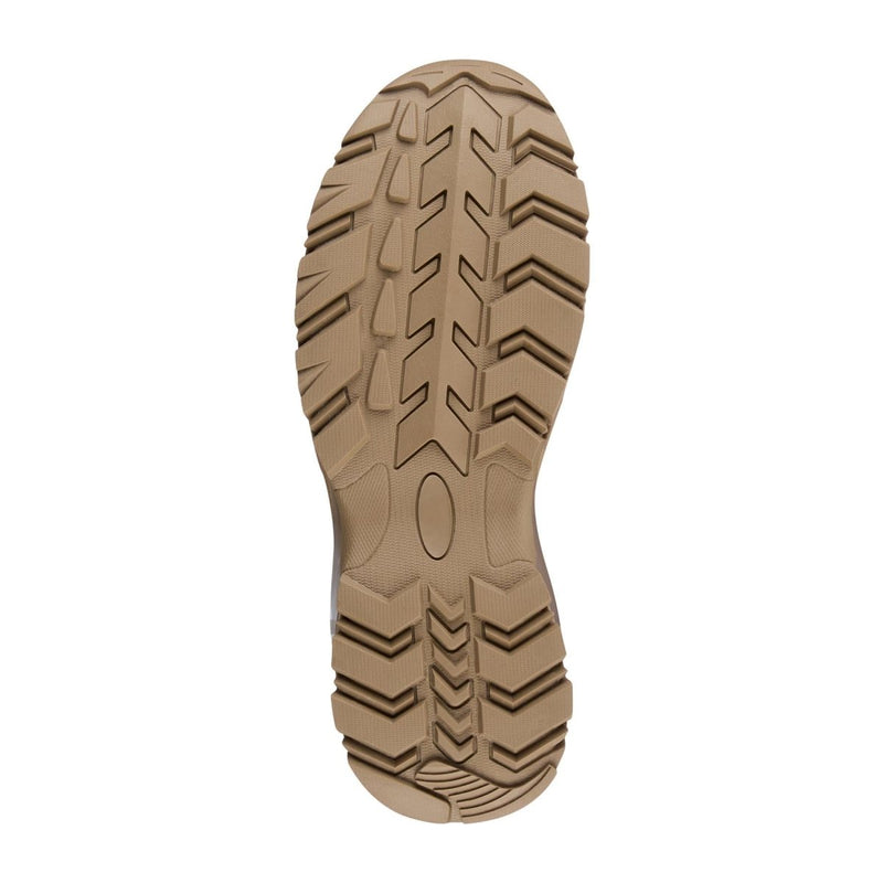 Coyote-colored MIL-TEC SQUAD boot sole with rugged tread for superior traction in outdoor and tactical use.