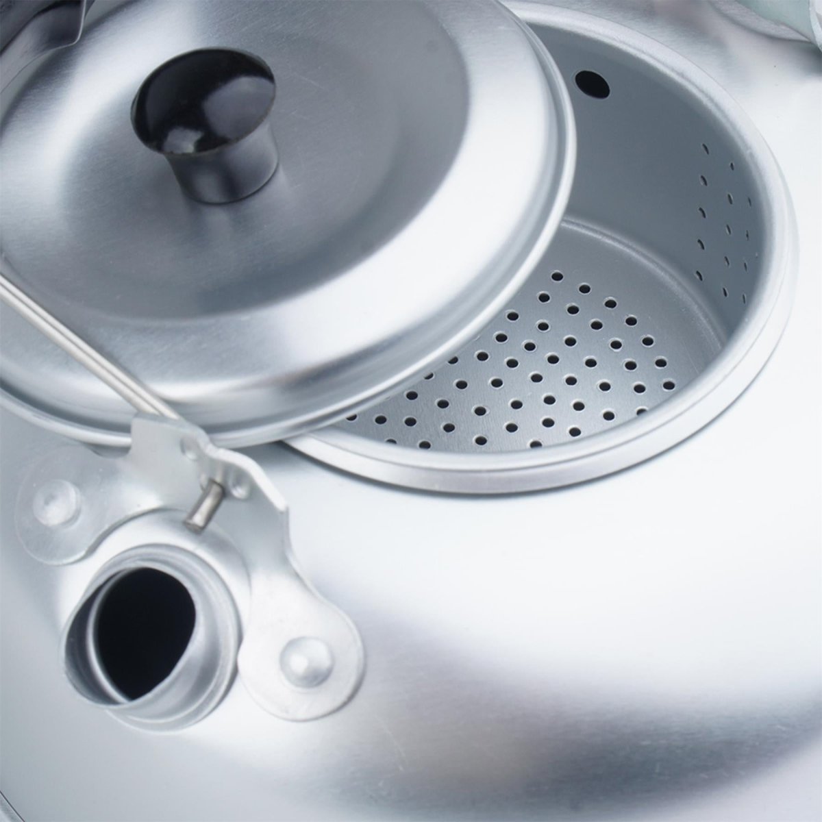 MIL-TEC Teakettle aluminium lichtgewicht 800 ml kamperen Outdoor Kettle Tea Strainer