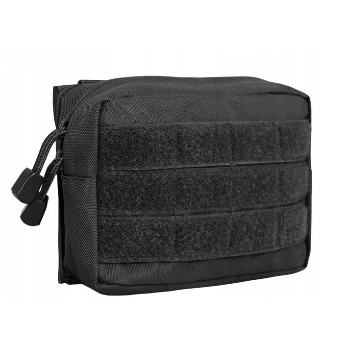 Zwart MIL-TEC tactisch MOLLE-etui met ritssluiting, ontworpen voor bevestiging aan een riem of uitrusting en duurzaam gebruik buitenshuis