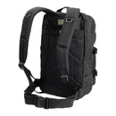 Black MIL-TEC U.S. Assault 36L backpack with padded straps, waist belt, and durable tactical design for hiking and outdoor use