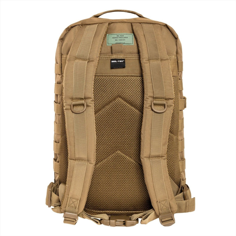 MIL-TEC US Assault Tactical Backpack 36L Ergonomisch gevormde gewatteerde schouders