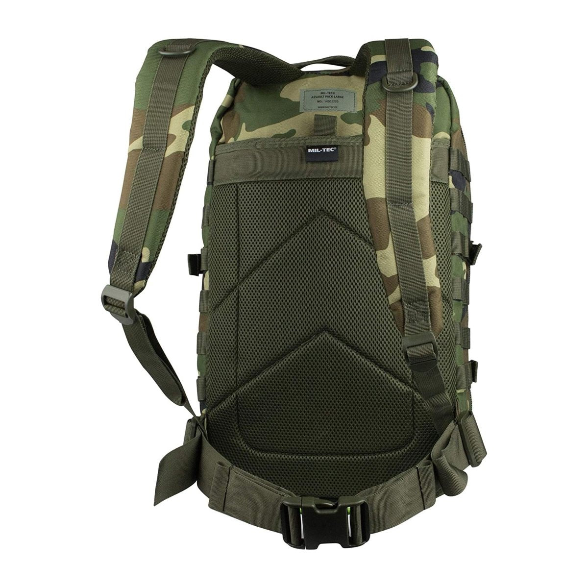 Mil-Tec U.S. Assault Trekking Rucksack 36l Backpack Woodland Camo Hiking Daypack
