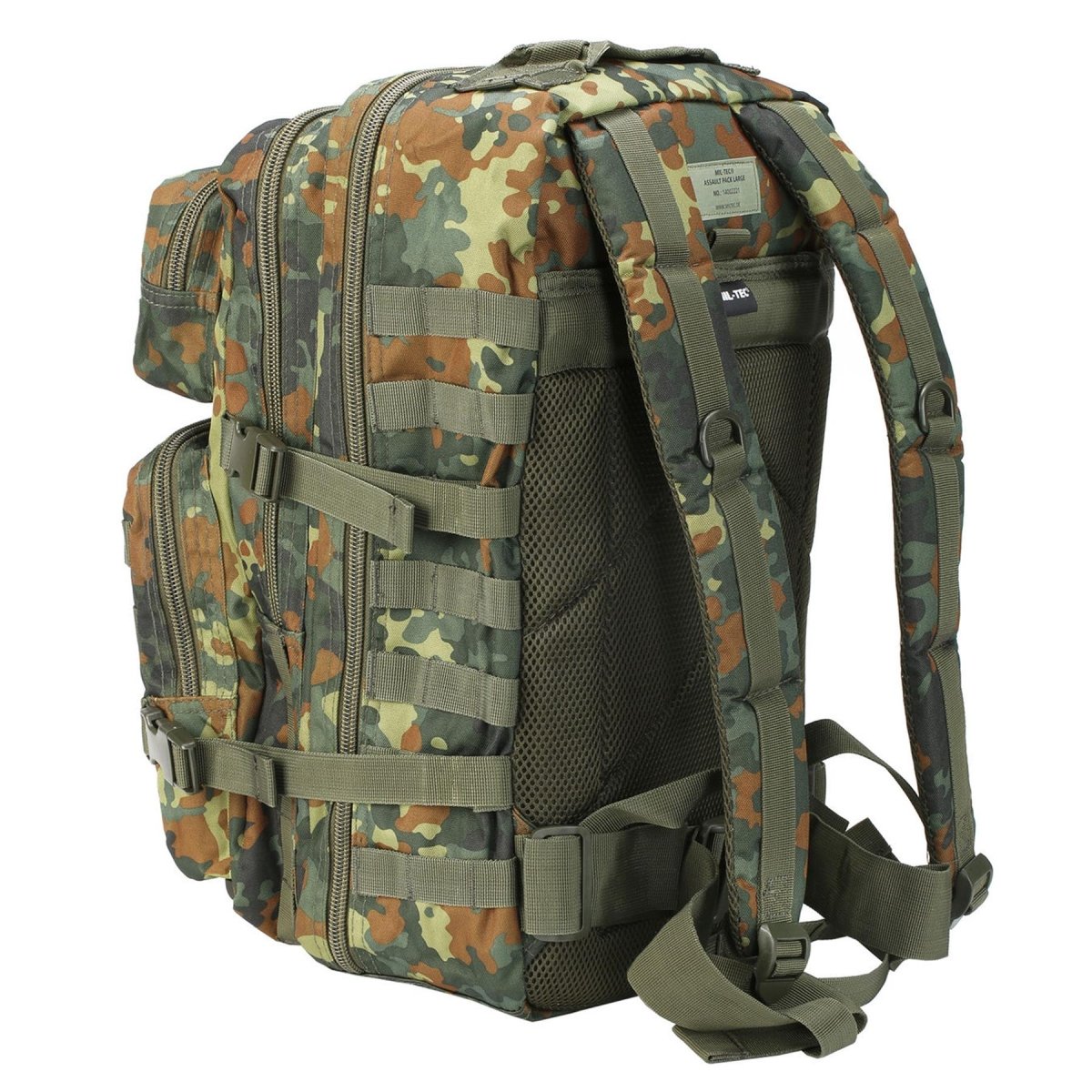 Mil-Tec U.S. Assault Trekking Rucksack Grote 36l Backpack Flecktarn Daypack Bag