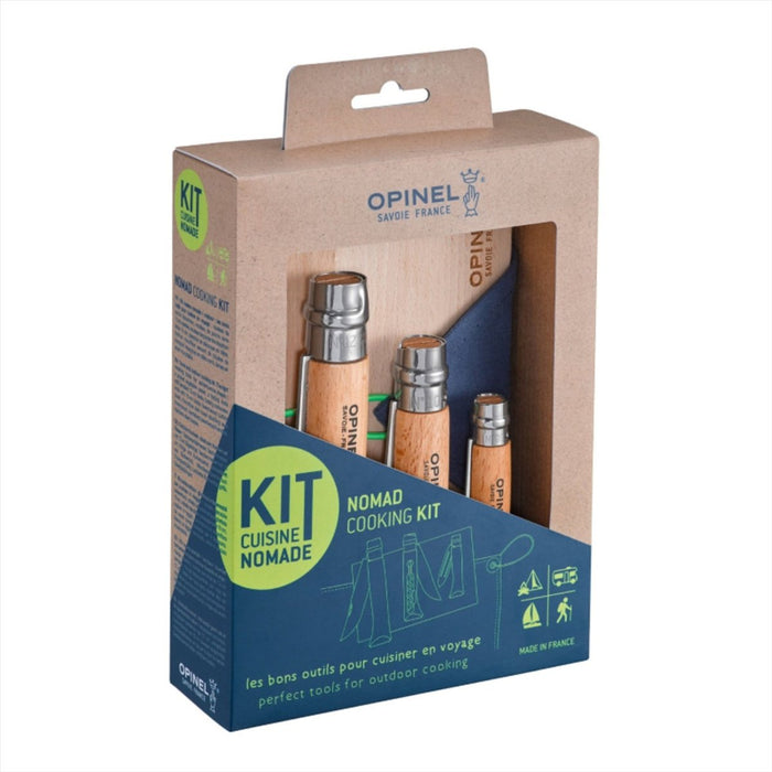 Opinel Nomad kookset outdoor 5-delig mesbord handdoek reisset blauw - GoMilitar