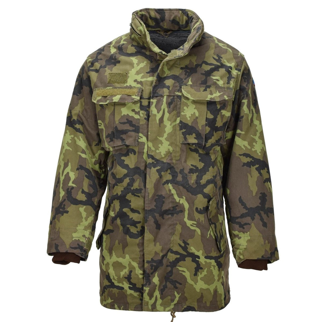 Origineel Tsjechisch militair parka-stijl jack met voering van imitatiebont M95 camouflage