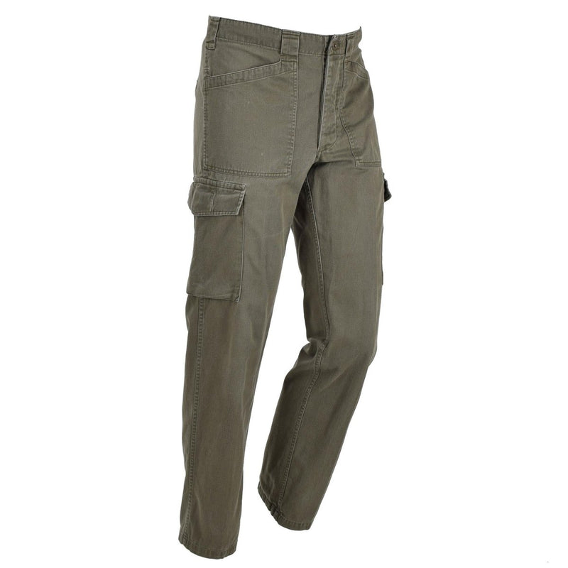 Original Austrian army cargo work pants olive field service classic trousers - GoMilitar