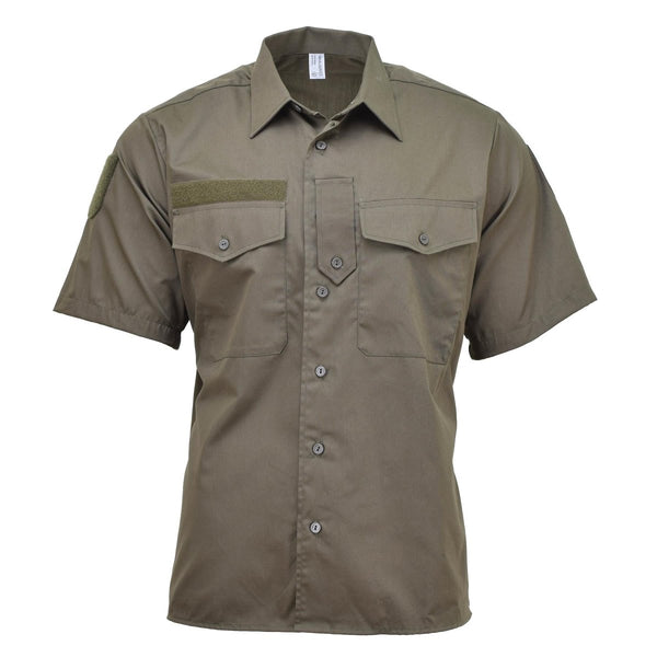 Original Austrian Army M65 lightweight olive green short sleeve combat field shirt with pockets