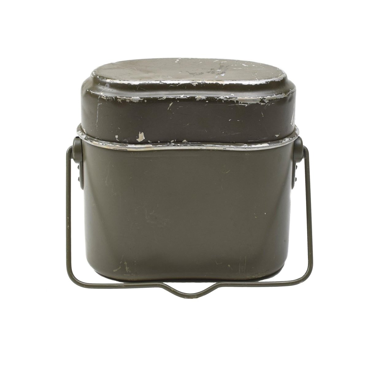 Originele Oostenrijkse militaire puinhoopkit aluminium olijf wandel camping kookgerei set