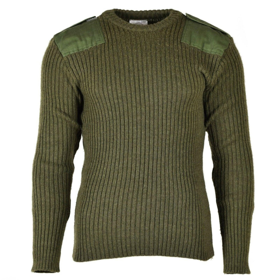 Originele Belgische leger trui commando jumper groene olijfvulling pure wol