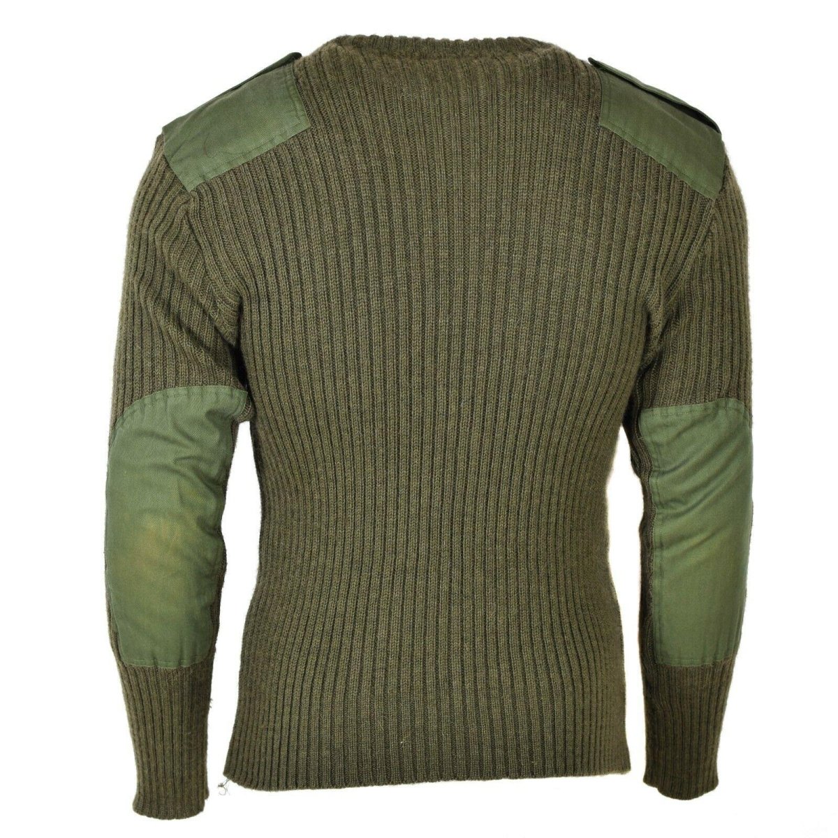 Originele Belgische leger trui commando jumper groene olijfvulling pure wol