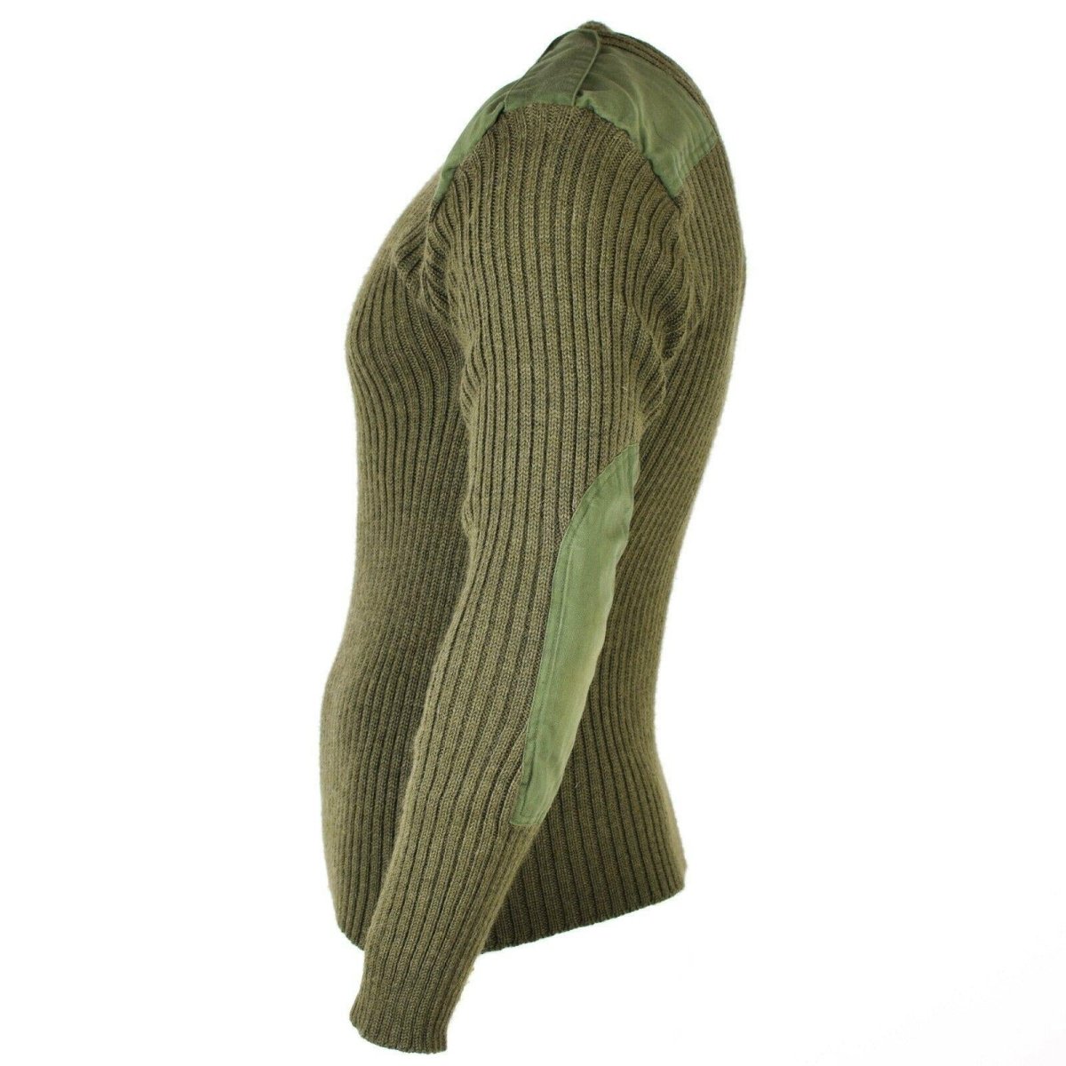 Originele Belgische leger trui commando jumper groene olijfvulling pure wol