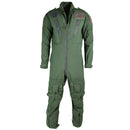 Original British Army Aircrew MK15 RAF aramid suit coverall in sage green with zipped pockets and adjustable features