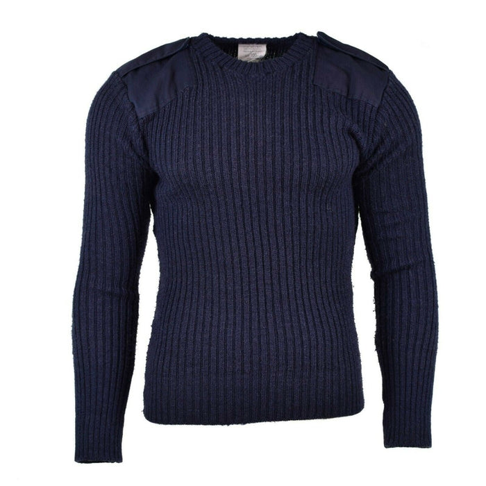 Originele Britse leger marineblauwe trui Commando Jumper trui Ronde hals Wol - GoMilitar