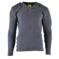 Origineel Britse leger pullover commando jumper blauw grijs trui wol v-neck