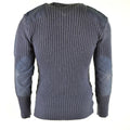 Origineel Britse leger pullover commando jumper blauw grijs trui wol v-neck