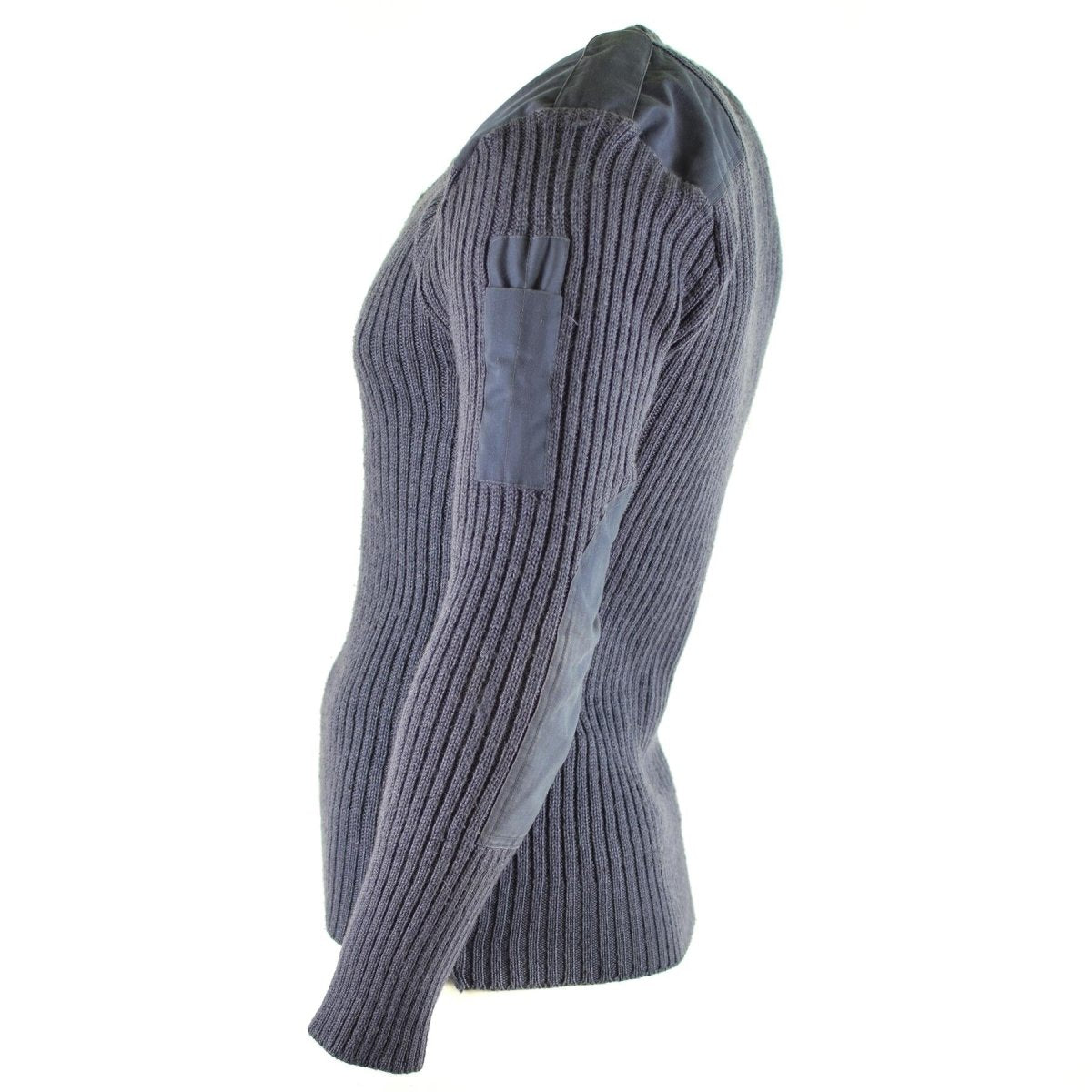 Origineel Britse leger pullover commando jumper blauw grijs trui wol v-neck