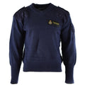 Originele Britse verdedigingsdienst pullover commando jumper blauwe v-hals trui