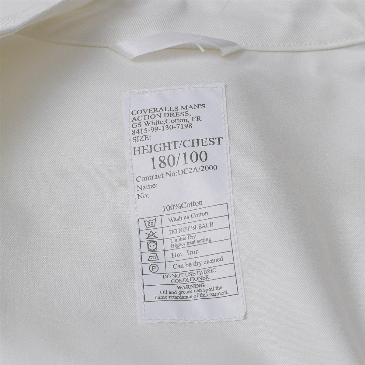 Originele Britse militaire witte coveralls jumpsuit lichtgewicht ruime fit nieuw