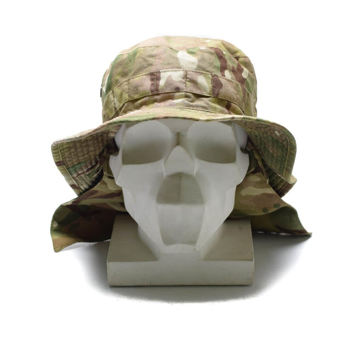 Originele Britse Tactical Camo Hat MTP Boonie Cap met Nekflap Zomerhoed - GoMilitar