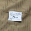 Close-up of a label on a large, hot weather, under body armour combat shirt in MTP camouflage pattern.