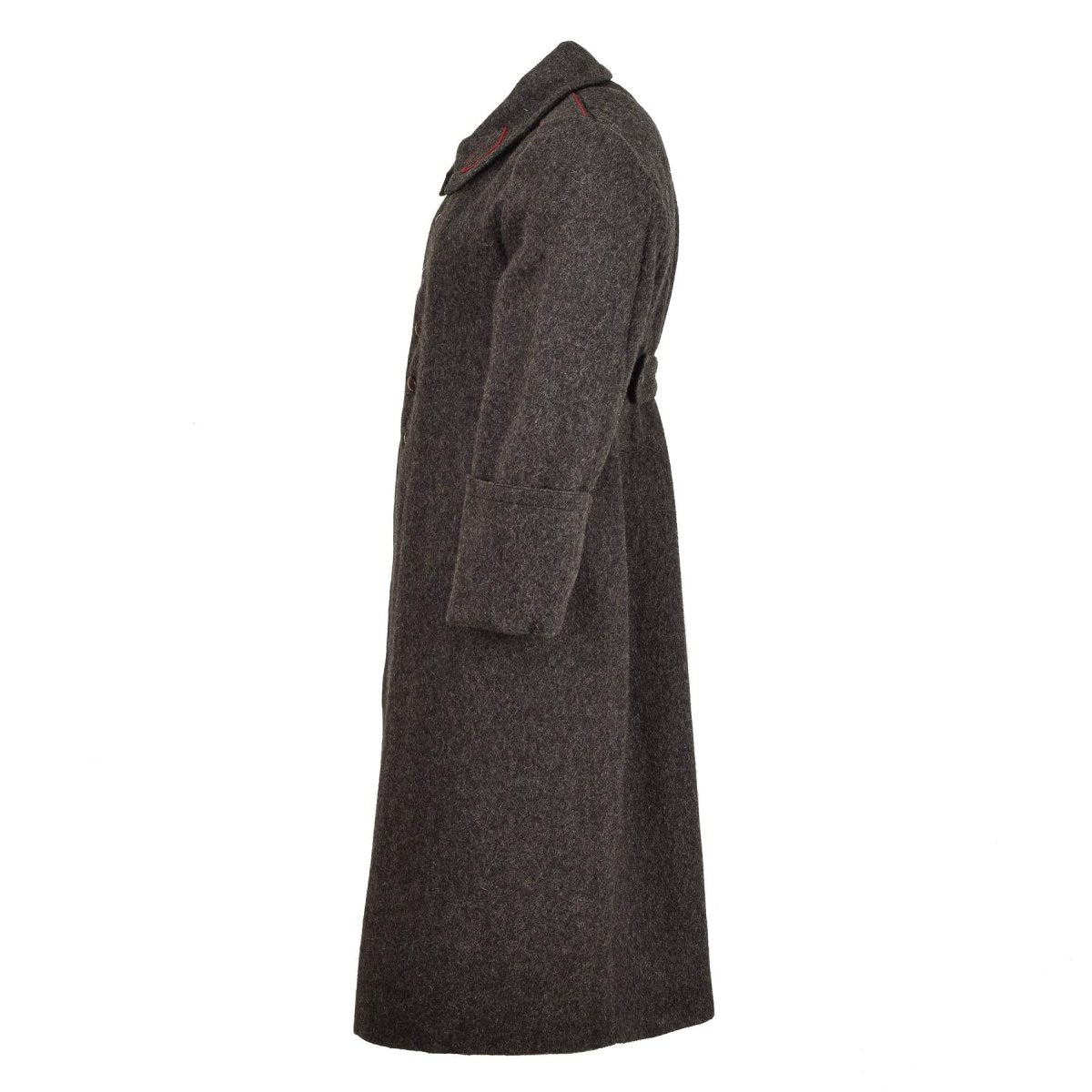Originele Bulgaarse militaire wol lange overjas vintage winterjas formeel grijs