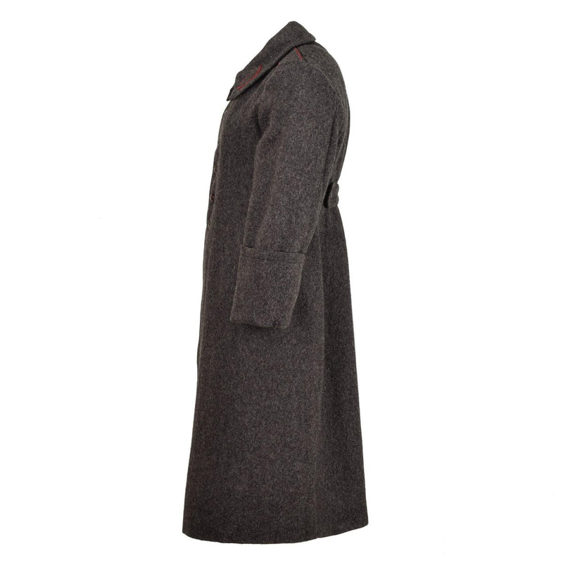Originele Bulgaarse militaire wol lange overjas vintage winterjas formeel grijs